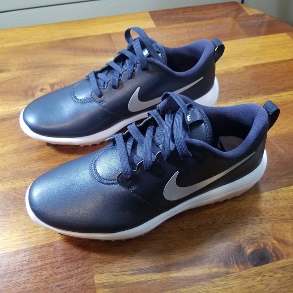 NIKE Roshe G Tour Gridiron Pink Silver Golf Shoes - Picture 1 of 6